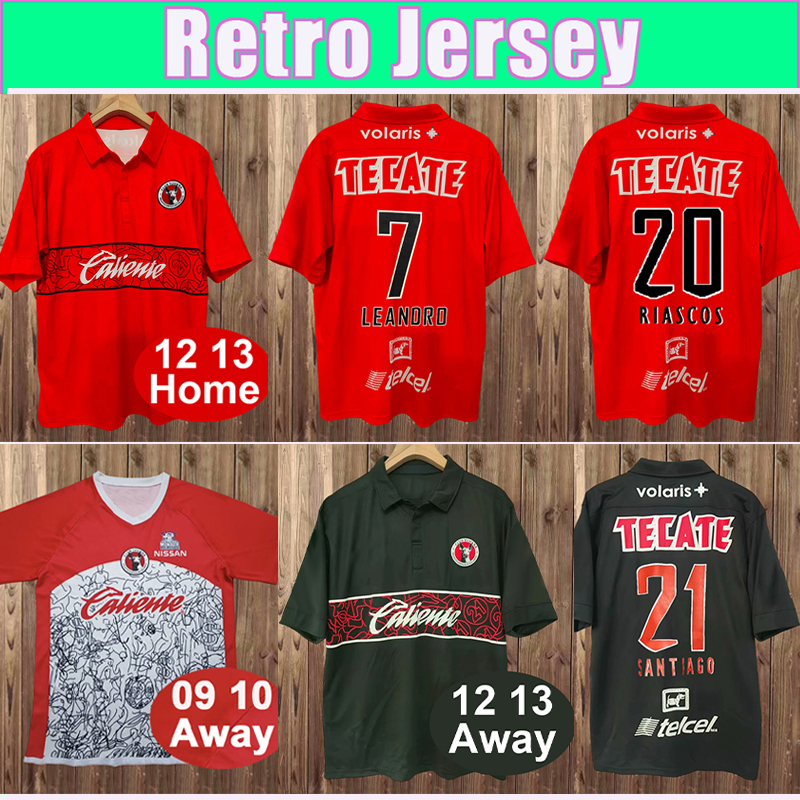 2009 2013 Tijuana Retro Mens Soccer Jerseys SANTIAGO LEANDRO RIASCOS Away vintage Football Shirts Short Sleeve Uniforms