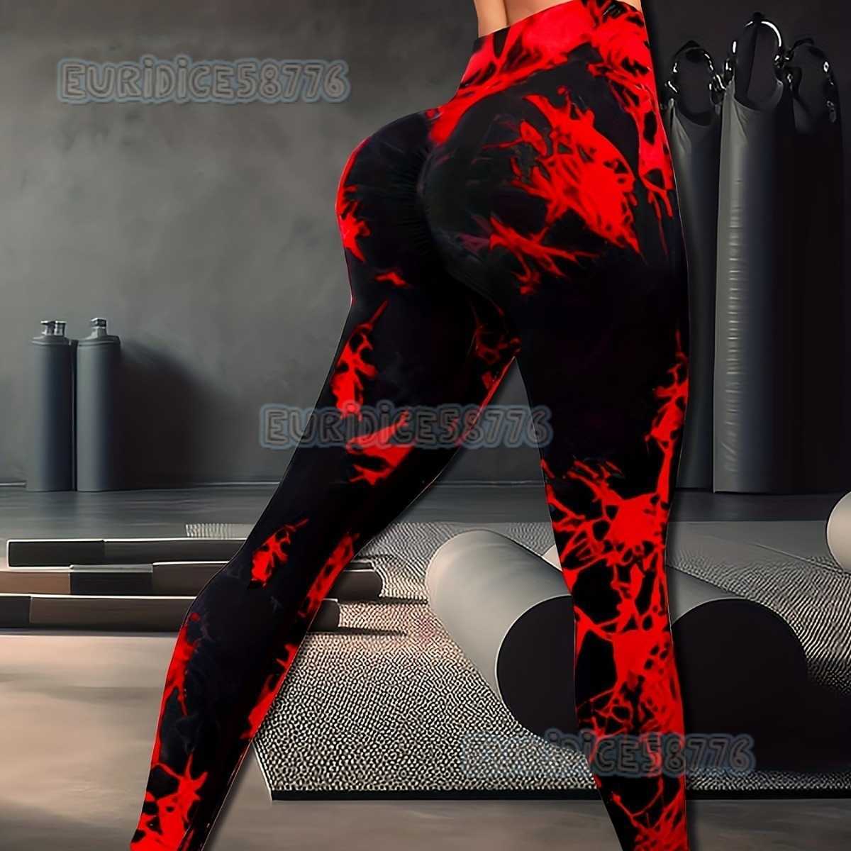 Hot Selling Seamless Tie-dye Two-tone Butt-lifting Fitness Pants Tummy Control High-waist Peach Butt Yoga Pants H250806