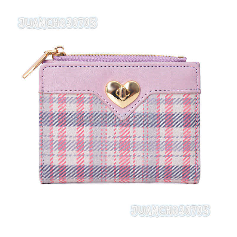 Simple Heart Large Capacity Womens Short Foldable New Zipper Coin Purse Multi-card Slots H250806