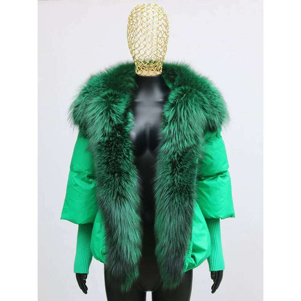 2024 Winter Women Warm Coat Oversized Real Fox Fur Collar Thick Outerwear New Fashion 90% Goose Down Jacket 250806