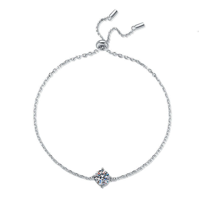 Iced Out VVS Classic Four-Prong Ins Style Light Fashion D Color One ct Moissanite Bracelet for Women