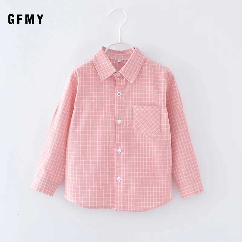 GFMY New Spring Children Shirts Fashion Plaid Turn-down Collar Flannel Fabric Boys Shirts For 3-10 Years Old Kids Wear Clothes X250806