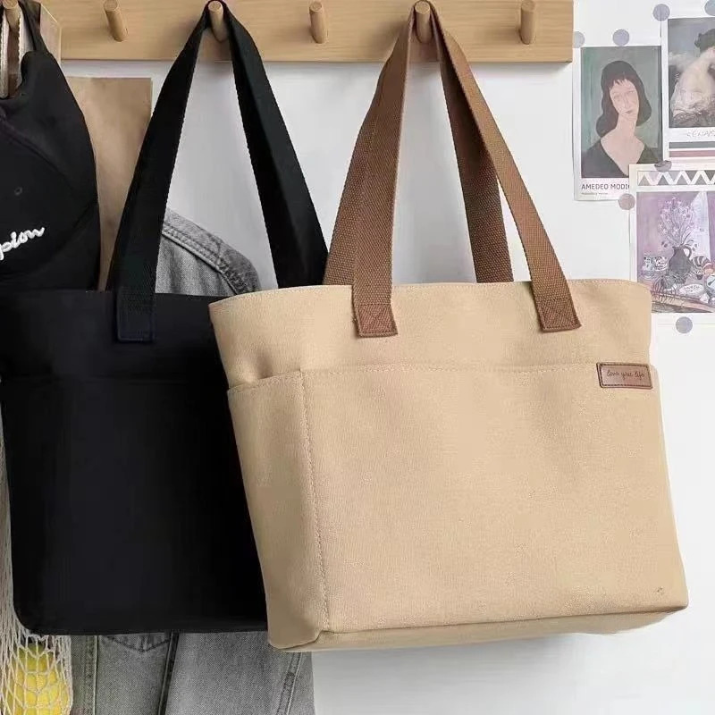Niche Trend Shoulder Bag Fashionable Versatile Minimalist Womens Tote Bag Unisex Large Capacity Portable Canvas Handbag 250804