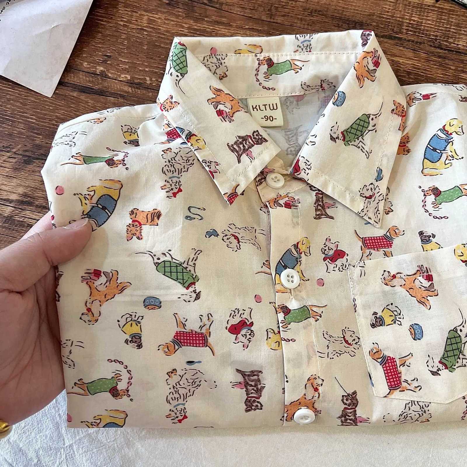 CHIldrens Shirts. Short-sleeved cartoon-sTYle Casual Thin Shirts for Boys and Girls in Summer. X250806