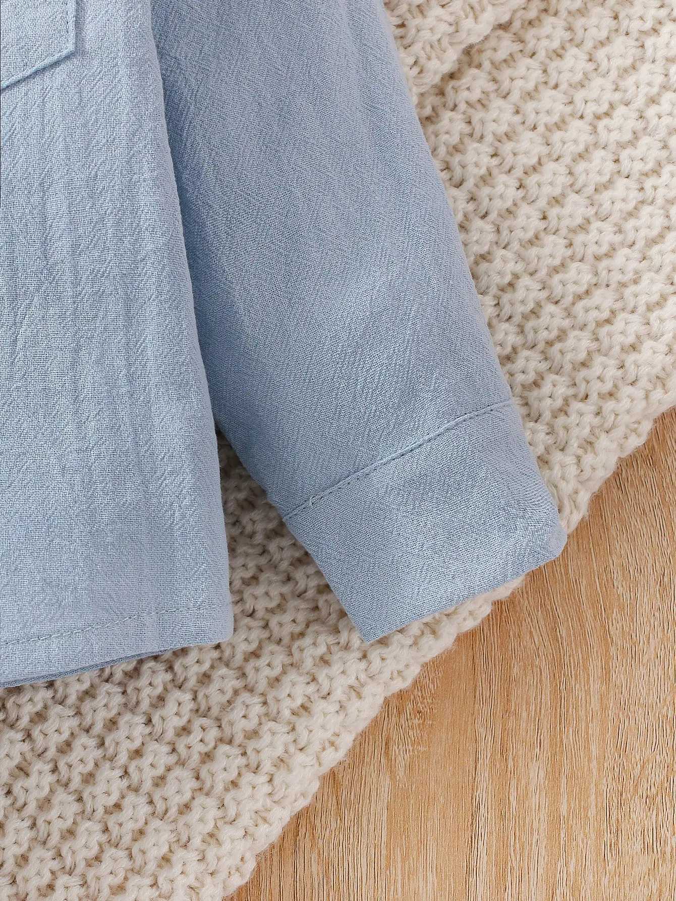 100% Cotton Long-Sleeved Shirts for Newborn Baby Boys Solid-Colored Tops Simple Casual Comfortable and Soft Shirts X250806