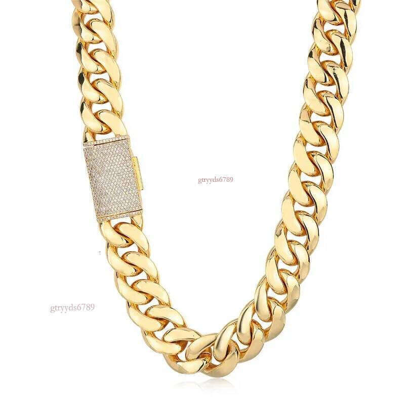 Streetwear miami cuban link chain trendy mens jewelry gold color gifts classic necklace woman choker top quality 20mm daily outfit dd092