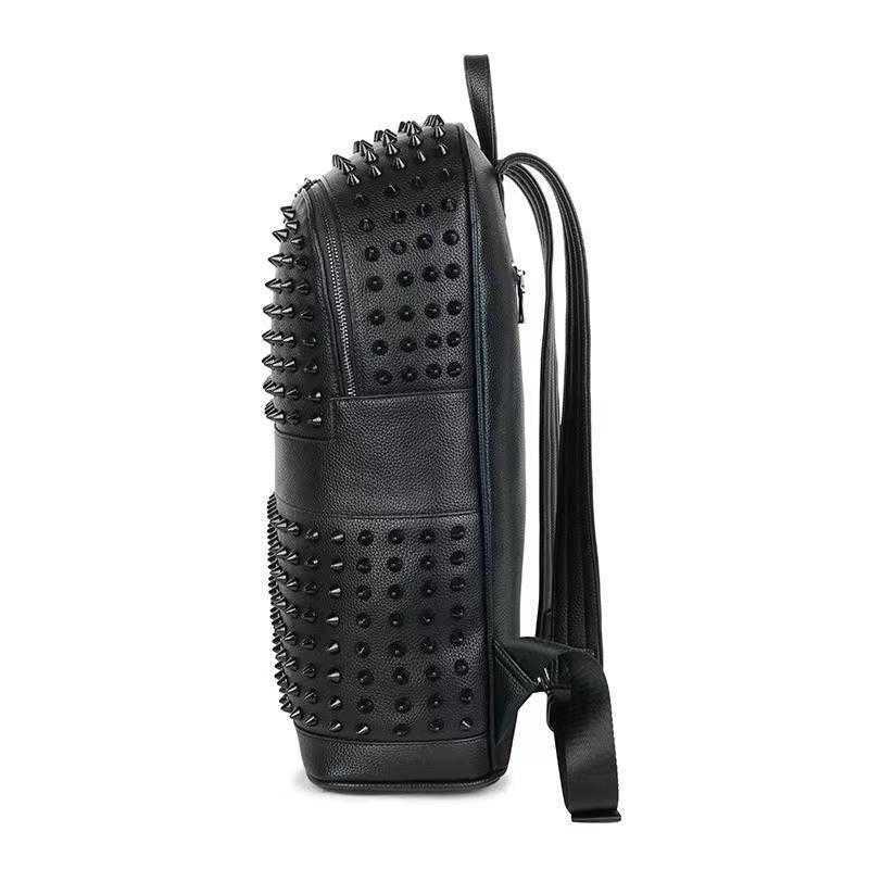 Internet Celebrity Large Capacity Backpack Punk Style Rivet Double Shoulder Bag 250815