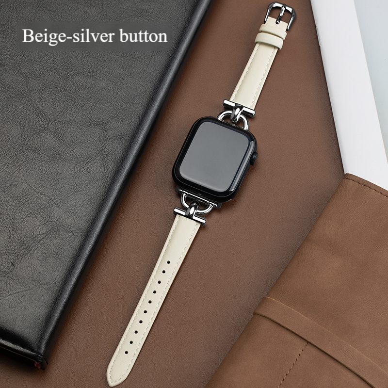 Luxury Womens Wristwatch Band - Genuine leather material 8/7/6/5/4/3/2/1/se/Ultra Suitable for the entire series