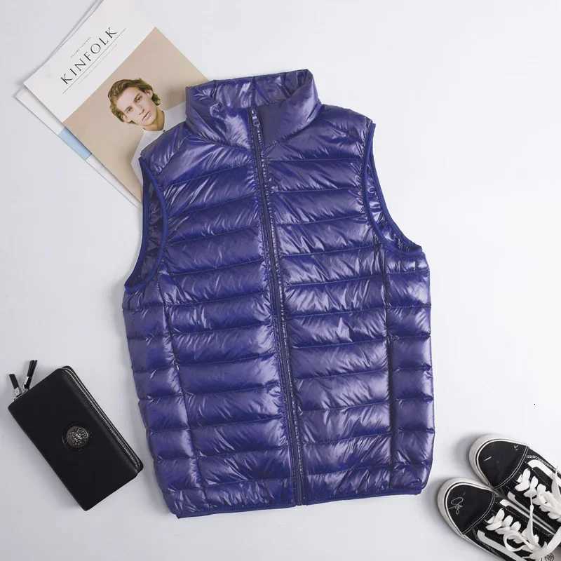 New Brand Autumn Winter Light Down Jacket Mens Fashion Short Ultra-thin Lightweight Youth Slim Coat Down Vest Plus Size 2024 W250806