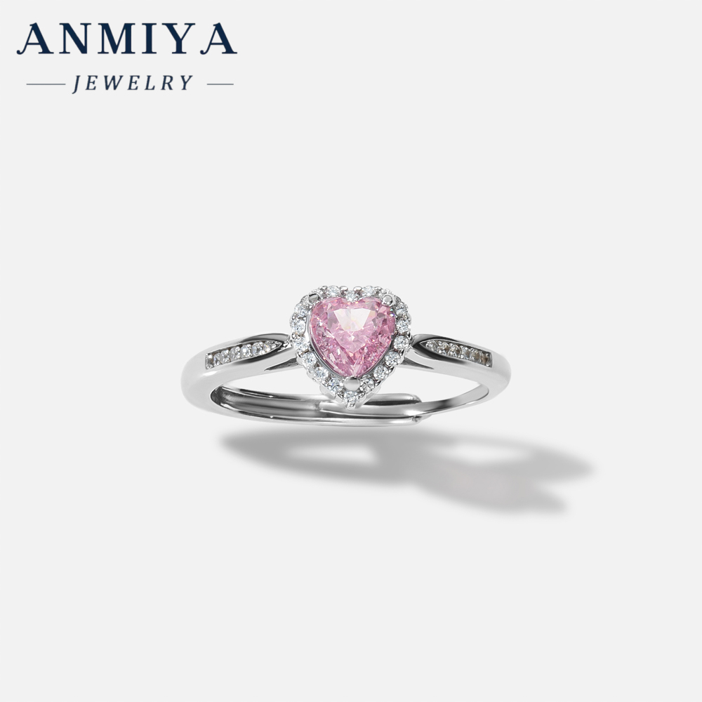 Fashion Jewelry Ring Manufacturer 5A Zircon Stone Ring Eternity Heart Ice Cut Ring for Women Lover