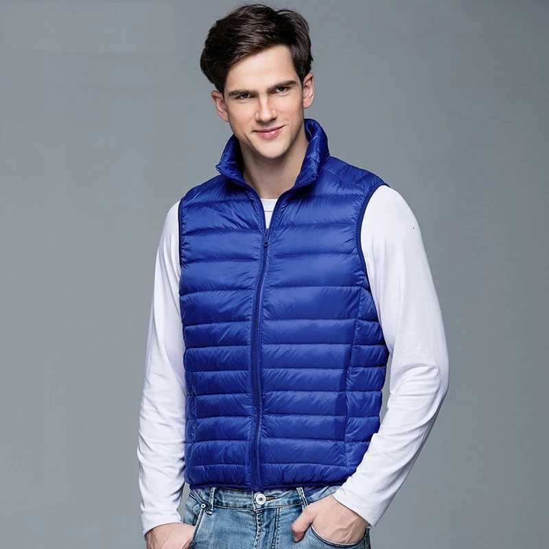90% White Duck Down Vest Portable Ultra Light Sleeveless Jacket Portable Mens Vest New Mens Winter Sleeveless Jacket 2024 W250806
