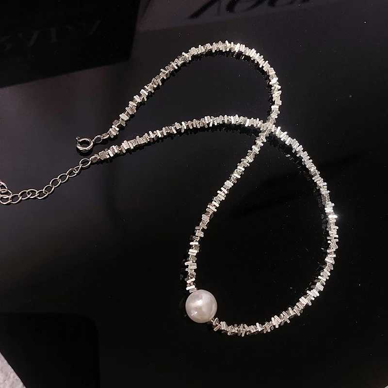 Popular 925 Sterling Silver Fashion Round Pearl Necklace For Women Fine Jewelry Wedding Party Birthday Gift Y250805