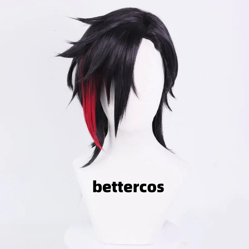 Game Arcane Season 2 Vi Jinx Cosplay Wig Vi Black and Red Hair For Women Men Halloween Carnival Party LOL Role Play Wig 250805