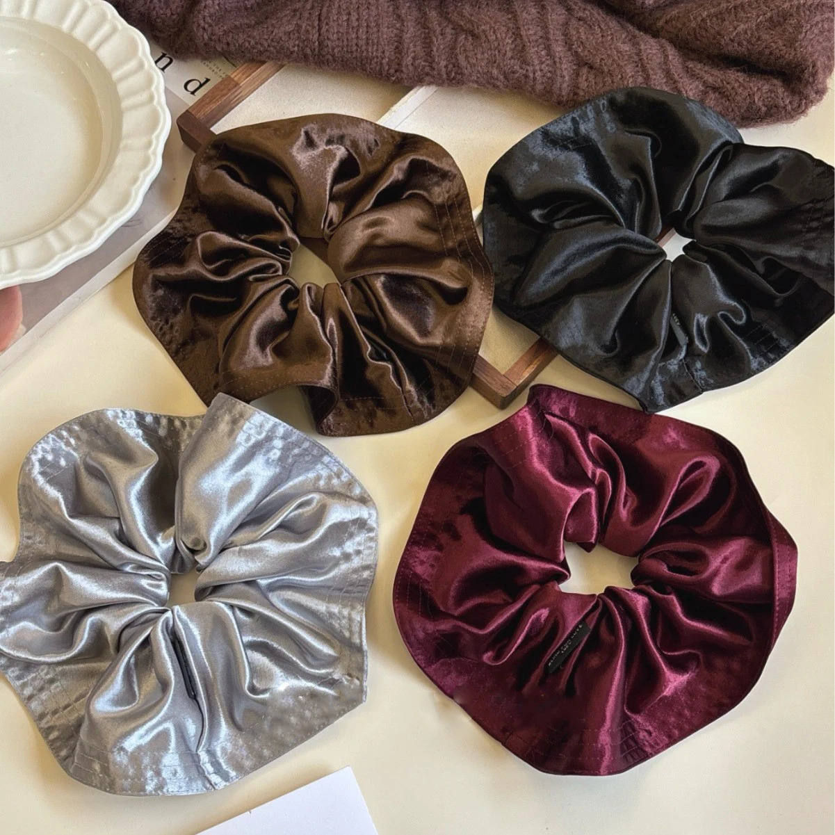 Women Scrunchies Vintage Large Velour Hair Bands Ponytail Holder Tie Hair Hoop Scrunchy Rubber Band Women Hair Accessories 250730