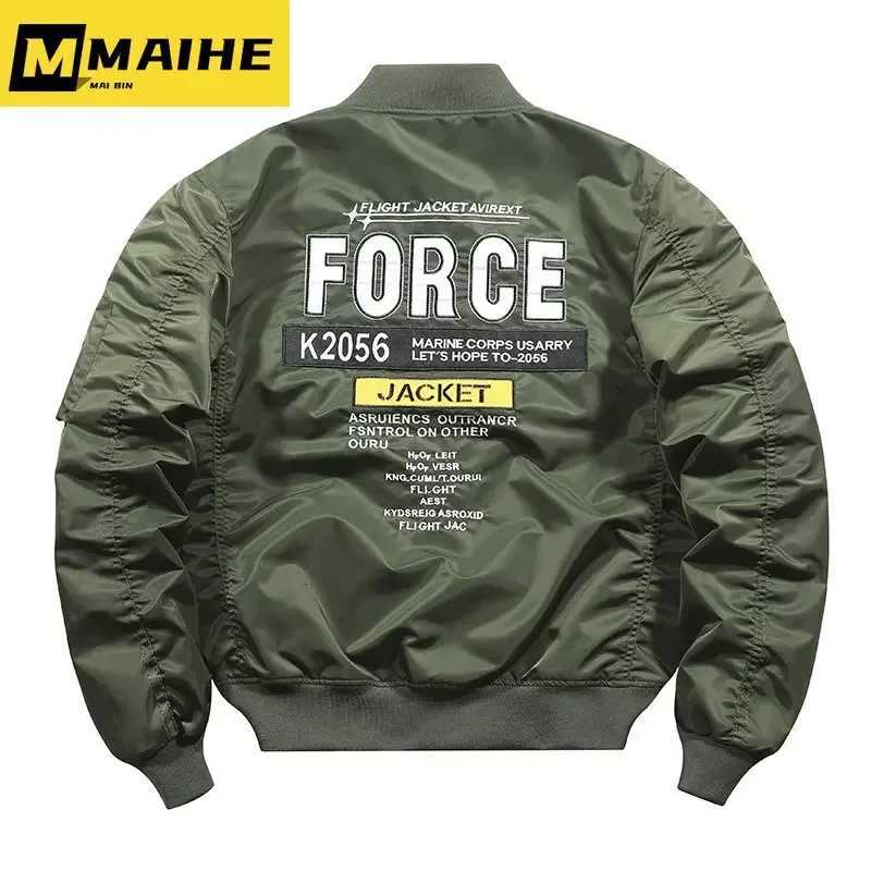 Autumn/Winter Letter-embroidered Windproof Baseball Jacket Mens Plus Cotton Street Hip Hop Cargo Jacket Academy Jacket 4XL W250806