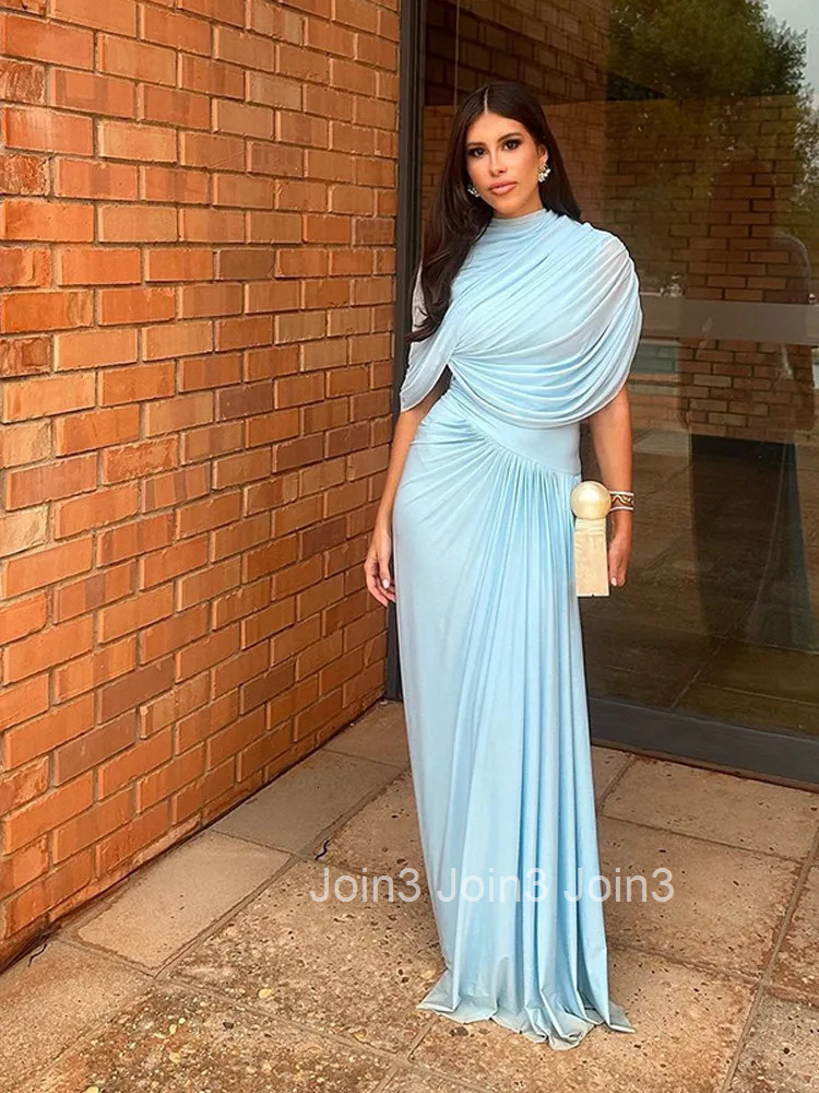 Chic Solid Pleated Hem Patchwork Long Dresses Women Elegant O Neck Full Sleeves Robes Fashion Female Vacation High Street Wear