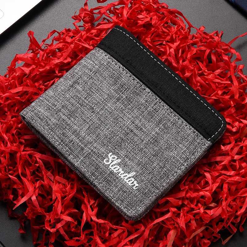Mens Short Canvas Wallet Student Ultra-Thin Niche Wallet Simple and Can Hold Drivers License Mens WalletXJ250806