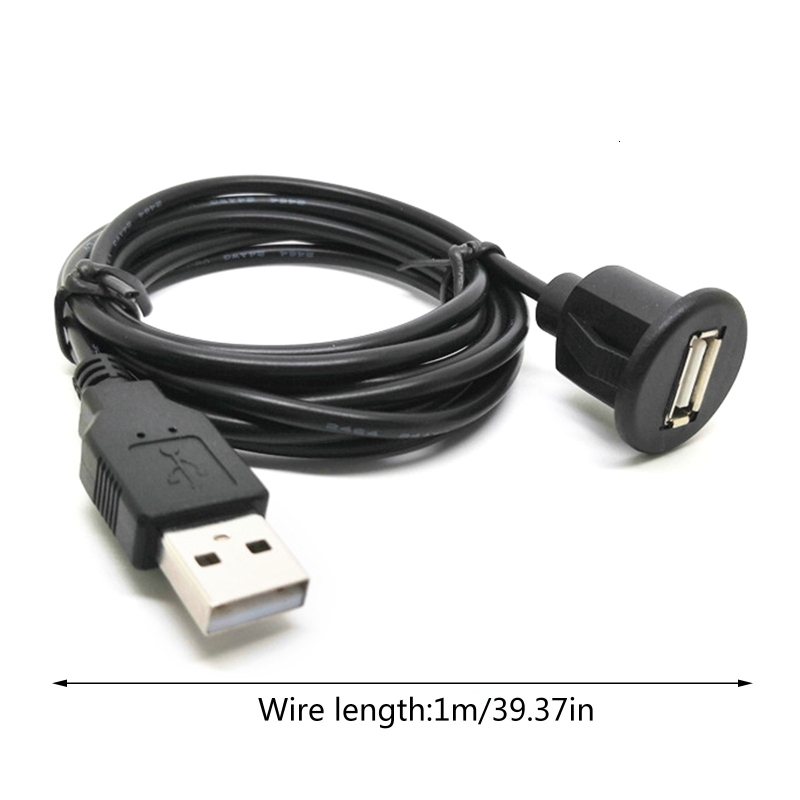 1 for M Car SUV Dashboard Installation Usb 2.0 Male To Female Socket Panel Extension Cable Single Port Line Waterp