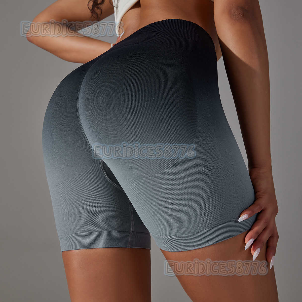 Seamless Tummy Control Pants High Elastic Gradient Color Peach Hip Tight Sports Yoga Pants High Waist Fitness Shorts H250806