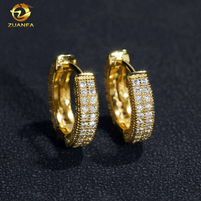 Design Bling Hip Hop Iced Out Jewelry 14K White Gold Plated Lab Grown Dia Hie Earrings