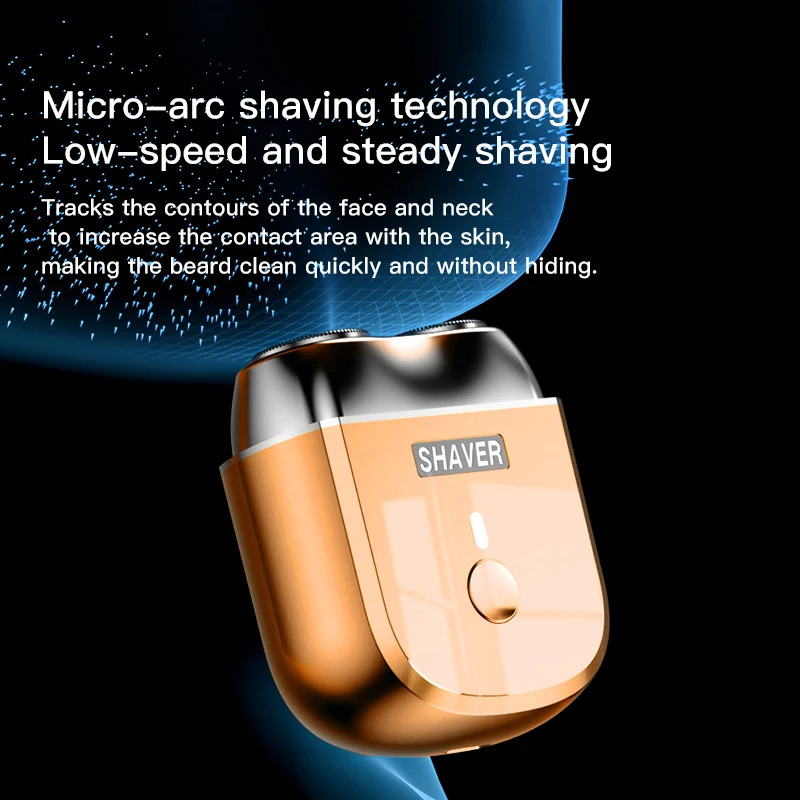 Mens Magnetic Electric Shaver With Double Floating Head Portable Travel Cordless Razor 2 Speed Adjustable Mini Beard Trimmer 250805