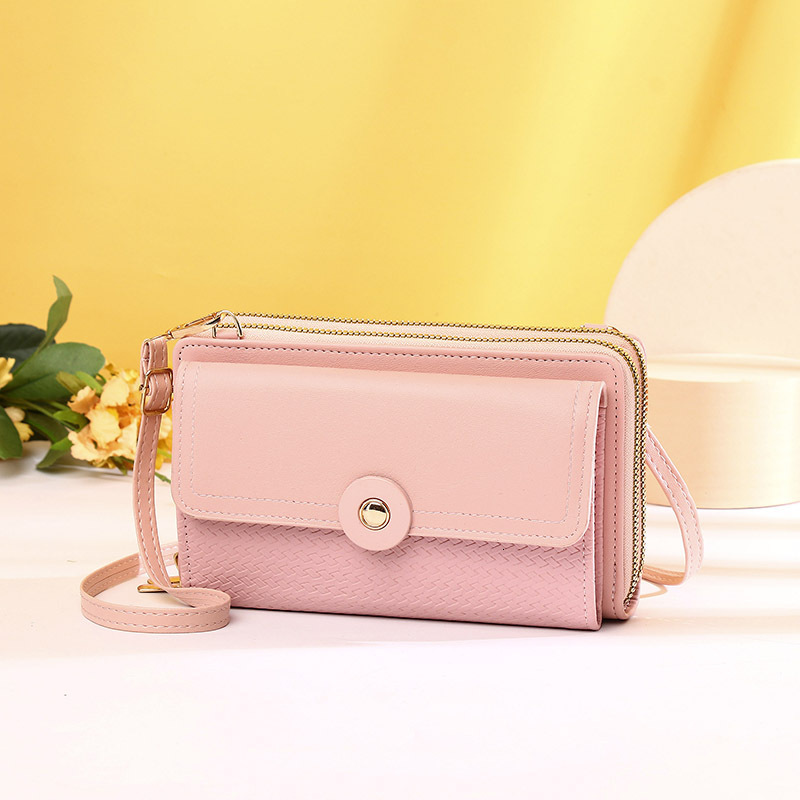 New Double Zipper Crossbody Simple Fashion Horizontal Single Shoulder Small Phone Bag