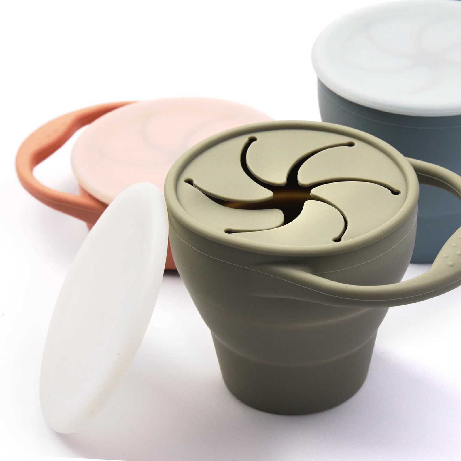 100% Food Safe Silicone Container Foldable Snack Cup Portable Food Cup With Lid X250806