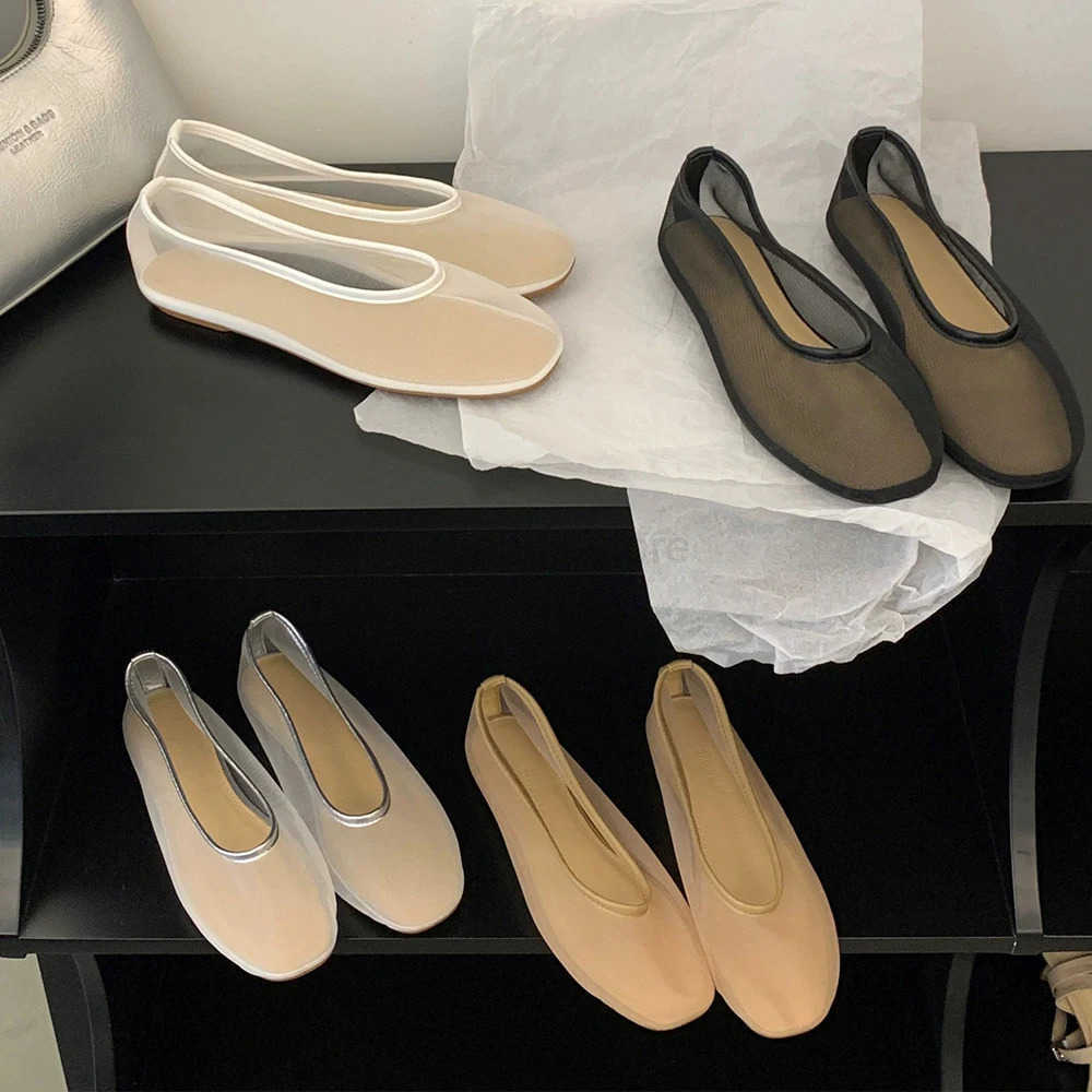 Cotton Linen Ballet Flats Shoes for Women Slip on Ballerina Shoes Round Toe Comfortable Casual Work Dress Flats Shoes Footwear M250806