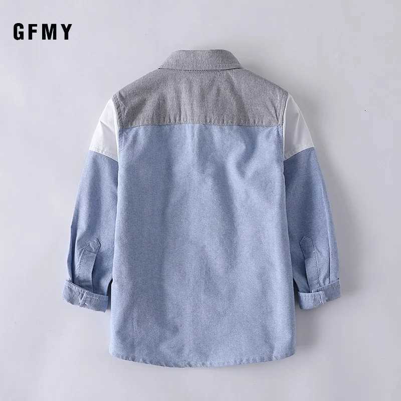 GFMY 2023 Spring 100% Oxford Textile Cotton Full Sleeve Embroidery Pattern Boys Shirt 2T-14T Splice Kid Casual Clothes 9012 X250806