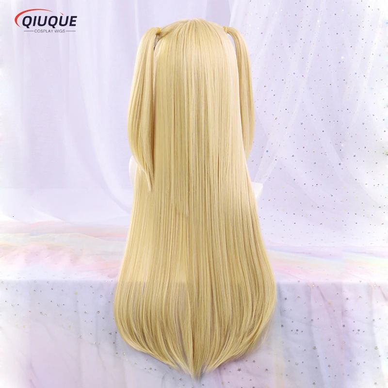 Anime MisaMisa Cosplay Wig Misa Amane Long Blond Double Tails Heat Resistant Hair Hallowen Party Wigs Wig Cap 250805