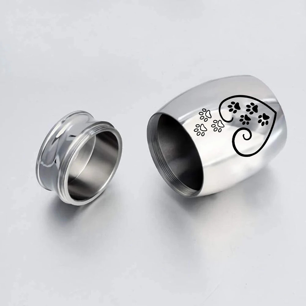 Cremation Ashes Holder Urn for Pet Ashes Paw Print Cat Dog Ashes Memorial Keepsake Aluminium alloy Waterproof Decorative Urns 250805