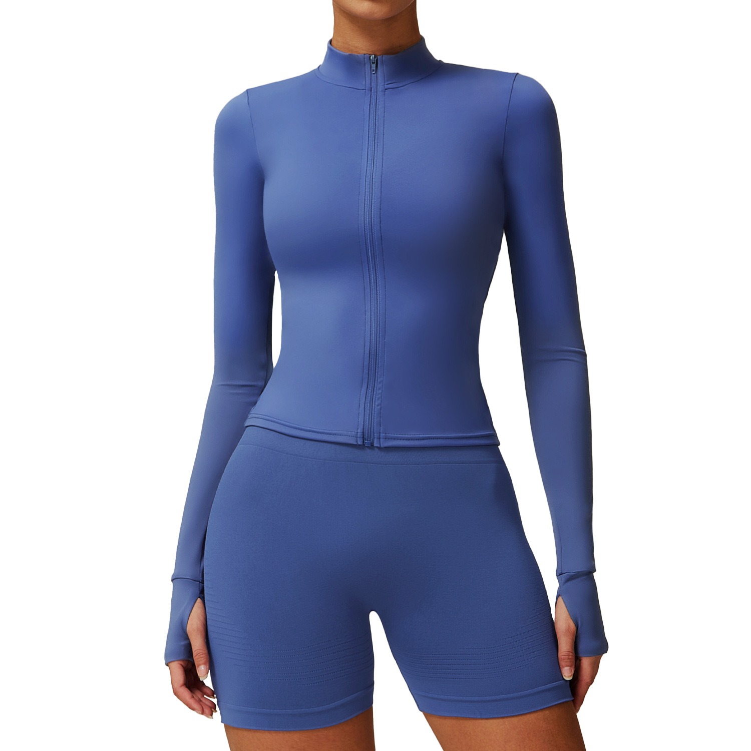 Women Zip Up Compression Workout Jacket Naked Feel Quick Dry Long Sleeve Yoga Top