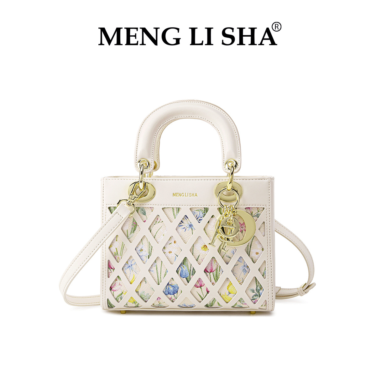 MENG LI SHA Korean Retro One Shoulder Crossbody Daisy Bag Women's 2025 New Niche High-End Casual Versatile Portable Tote Bag