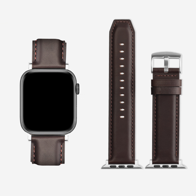 Durable Waterproof Leather Wristband for Watches Adjust-to-Fit Style Available Genuine leather is more durable - VWB100