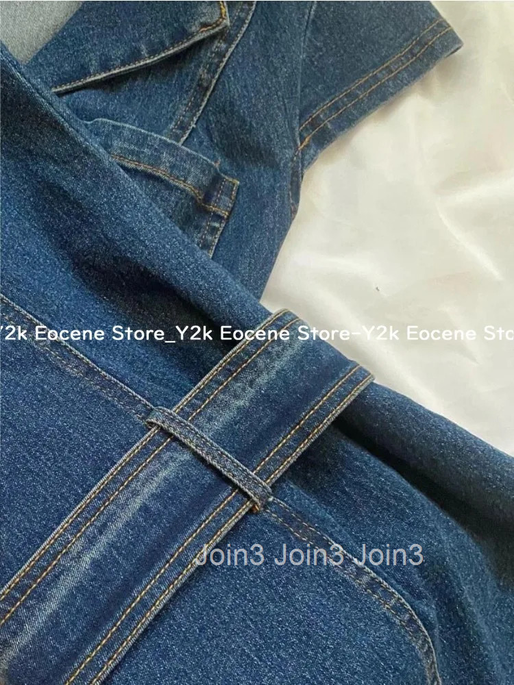 American Retro Black Denim Short Dress Women Summer Zipper Elegant Slim One Piece Dress Korean Fashion Design Casual Clothing