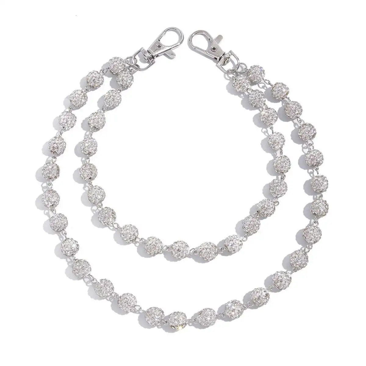 IngeSight.Z Harajuku Street Hip Hop Trousers Rhinestone Keychain Men Hipster Pant Rock Wallet Key Chain Jeans Chain Rock Jewelry 250806