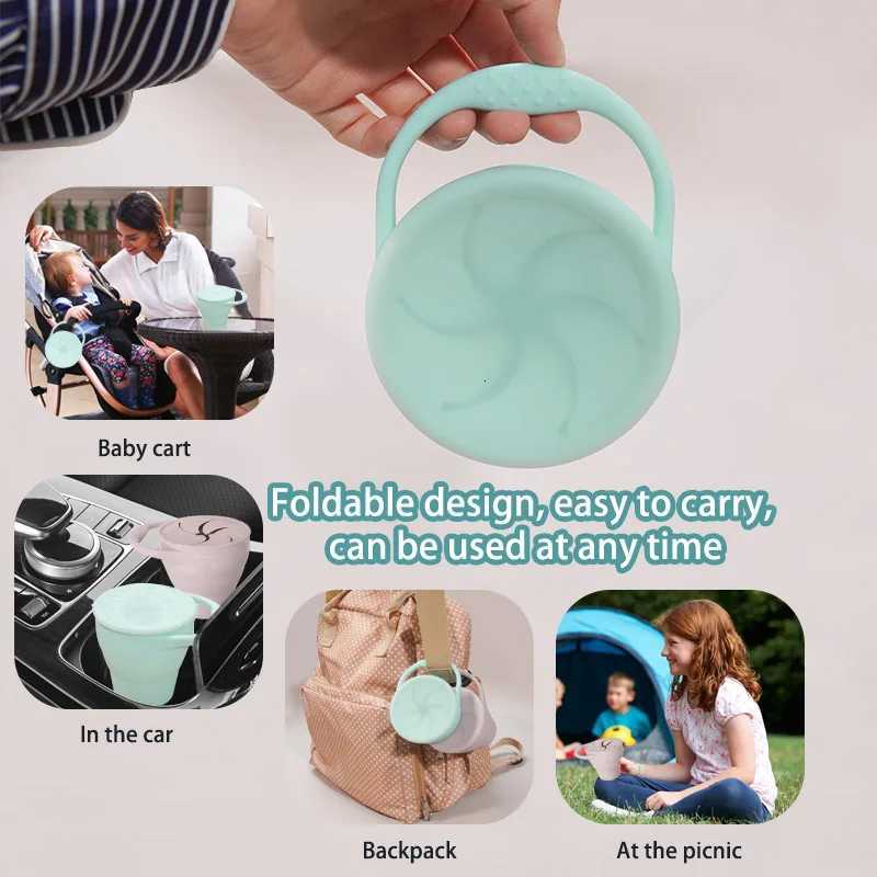 Newes Custom Food Grade Silicone Snack Cup Eco-Friendly Mixed Color Baby Water Cup Waterproof BPA Free Soft Lid X250806
