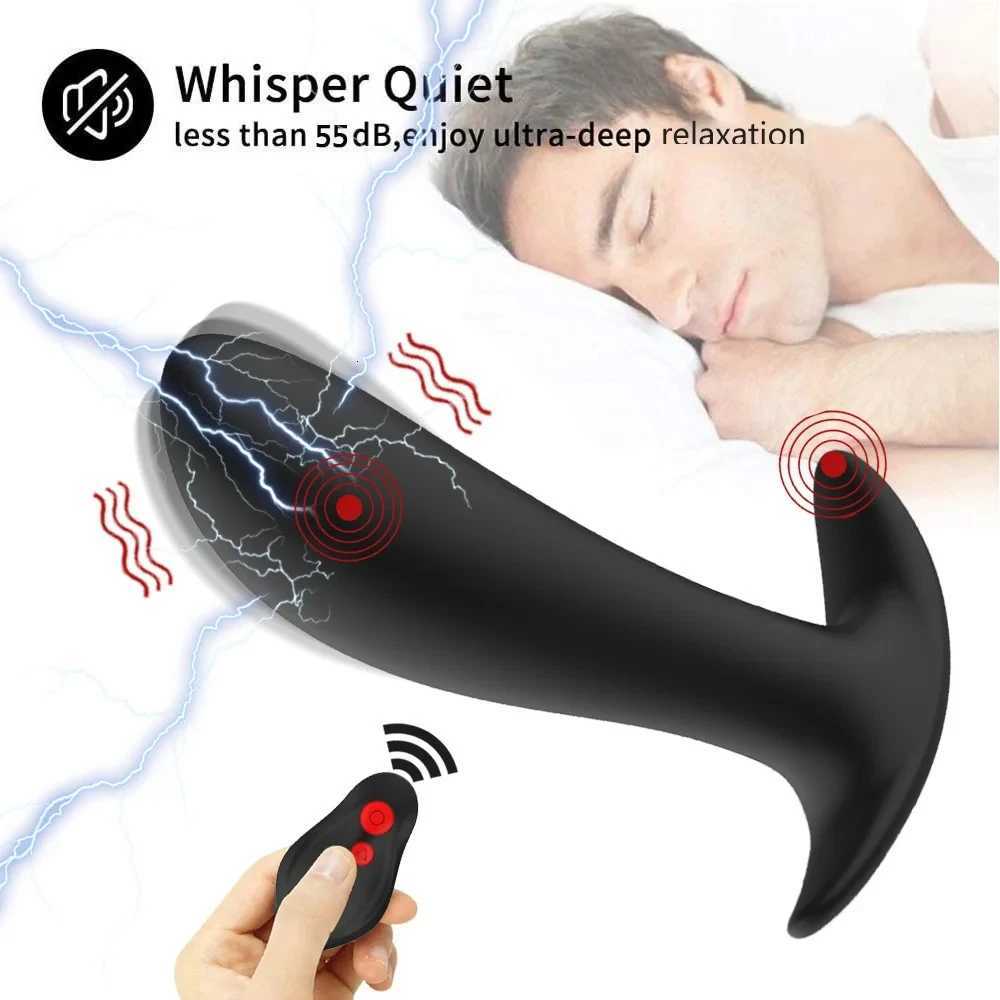 Butt Plug Electric Shock Anal Plug Vibrator 8 Frequency Prostate Massager Sex Toys for Men Women Wireless Remote Control Silicone XJ250806