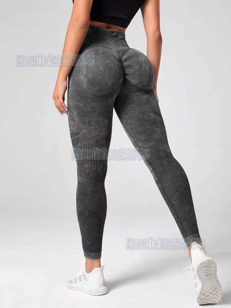 Hollow Seamless Yoga Pants High Waist Peach Butt Women Washed Matte Tight Sports Pants New Hip Lift Fitness Pants H250806