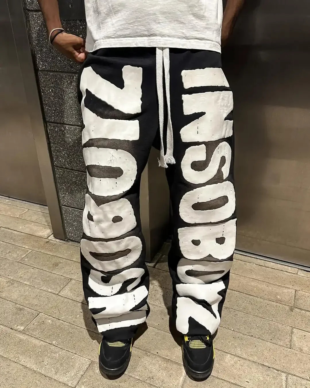 Y2K American Fashion Oversized Letters Loose Jogging Pants Mens and Womens Harajuku Hip-Hop Letters Casual Joker Sweatpants 250806