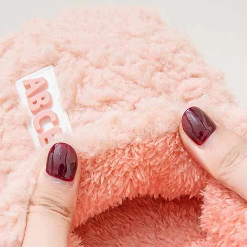 Eyriphy Fashion Cotton Slippers For Women Winter Warm House Shoes Curly Faux Cotton Bedroom Slides Non-Slips Comfort Slipper 250731