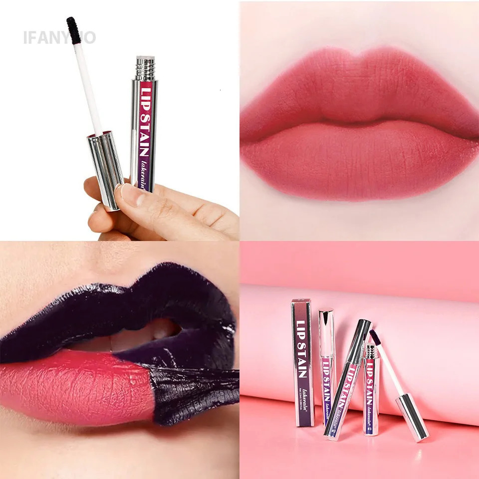 Silver Tube Peel Off Tattoo Lipgloss Waterproof Liquid Matte Lip Tint RosePink Tear-off Lip Stain Non Stick Cup Quick Dry Makeup 250805