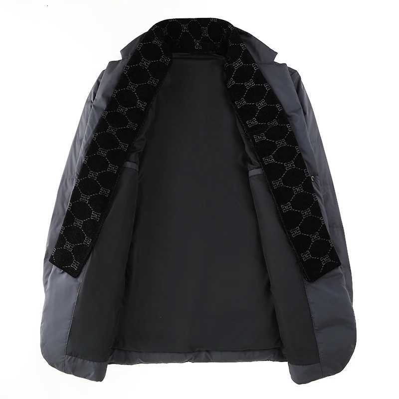 High Quality Mens Handsome Down Jacket with Scarf Collar M-6XL Big Plus Size for Middle-Aged Dad Fashionable Outerwear W250806