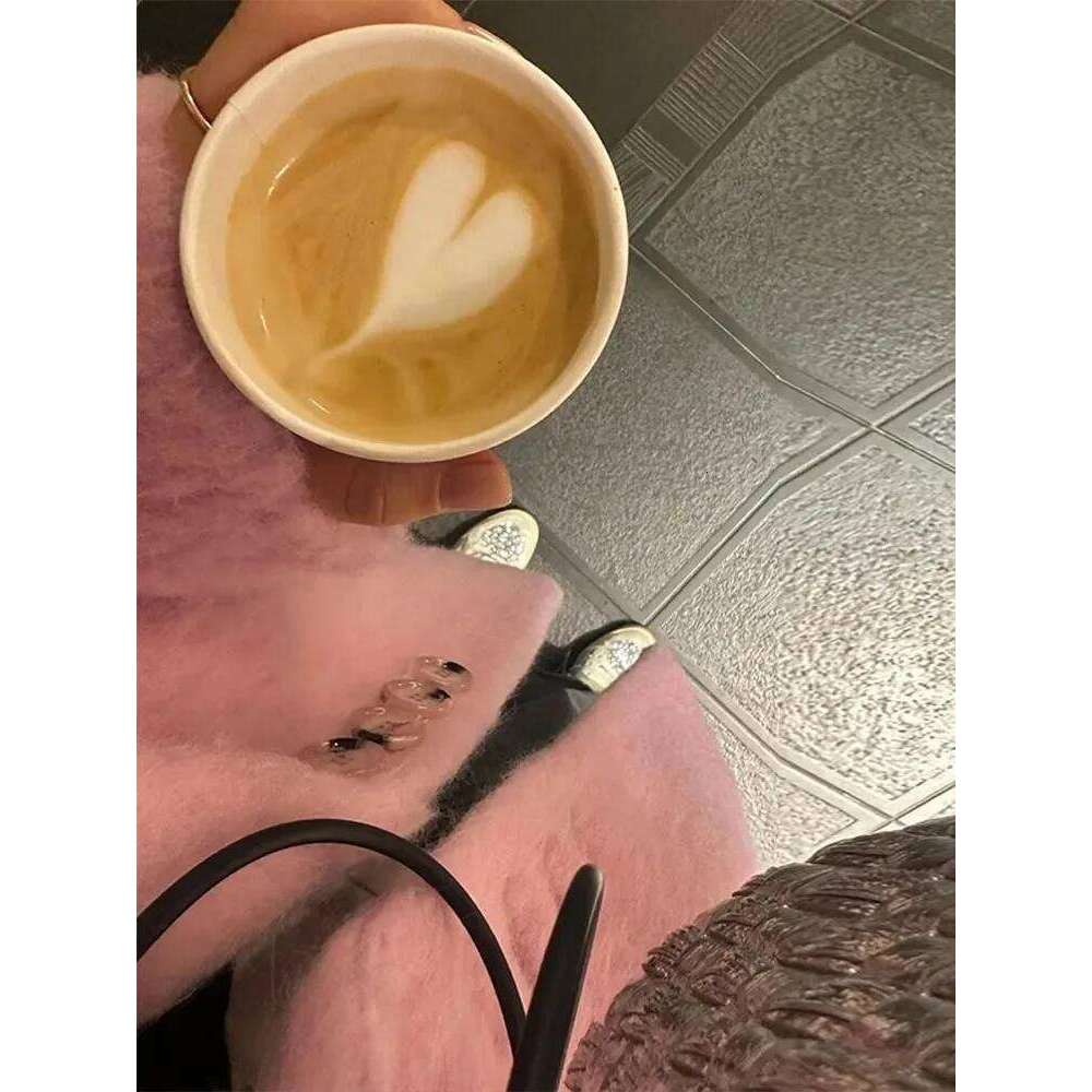 Pink Lapel Woolen Plush Coats Women Elegant Long Sleeve Button Office Lady Blazer Jacket Winter Fashion Packet Loose Coat