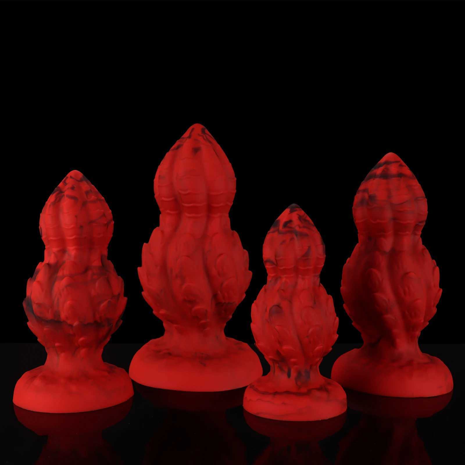 Super Big Beads Anal Plug Soft Silicone Huge Butt Plug Dilator Anal Massage Spiral Anal Toys Masturbation Sex Toy For Women Men XJ250806