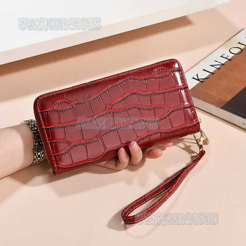 Womens Long Wallet New Fashion Crocodile Pattern Ladies Multi-card Slot Wallet Trendy Clutch H250806