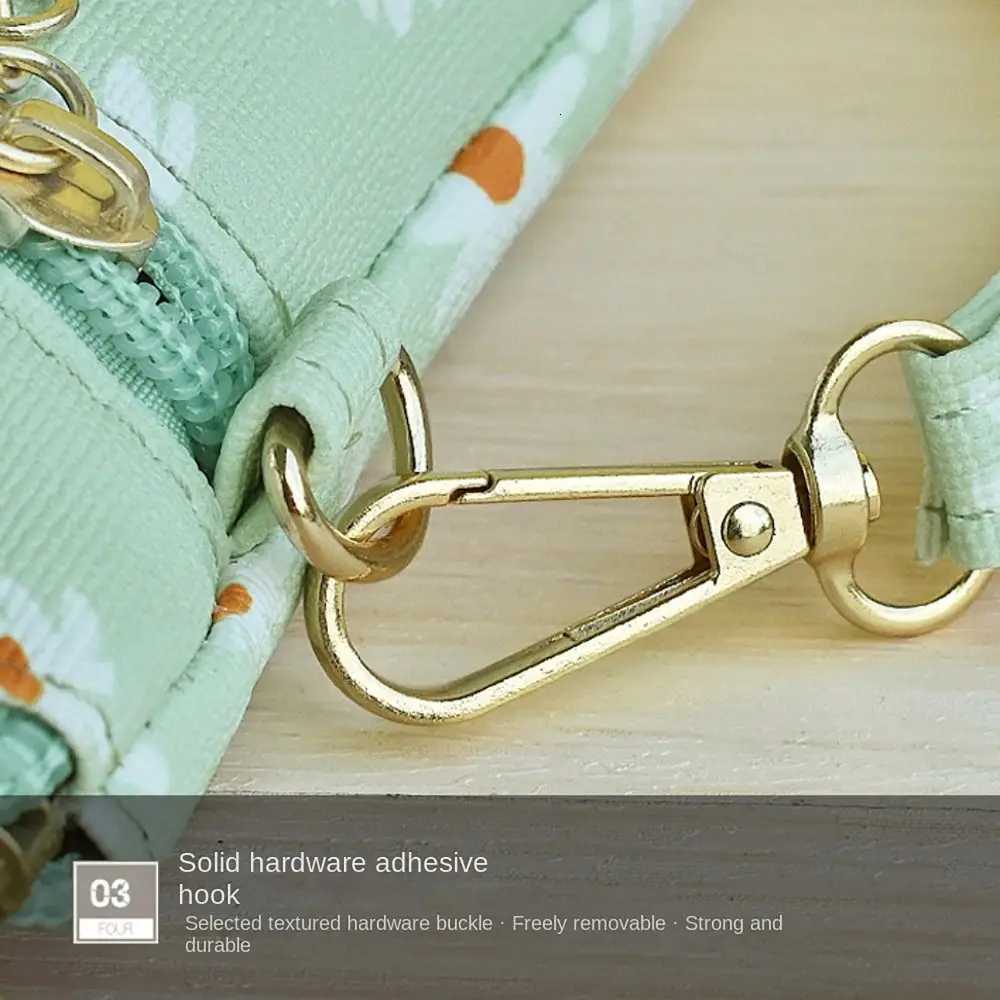 PU Leather Money Coin Purse Daisy Printed with Wrist Strap Holder Wear-Resistant Zipper Pocket PurseXJ250806