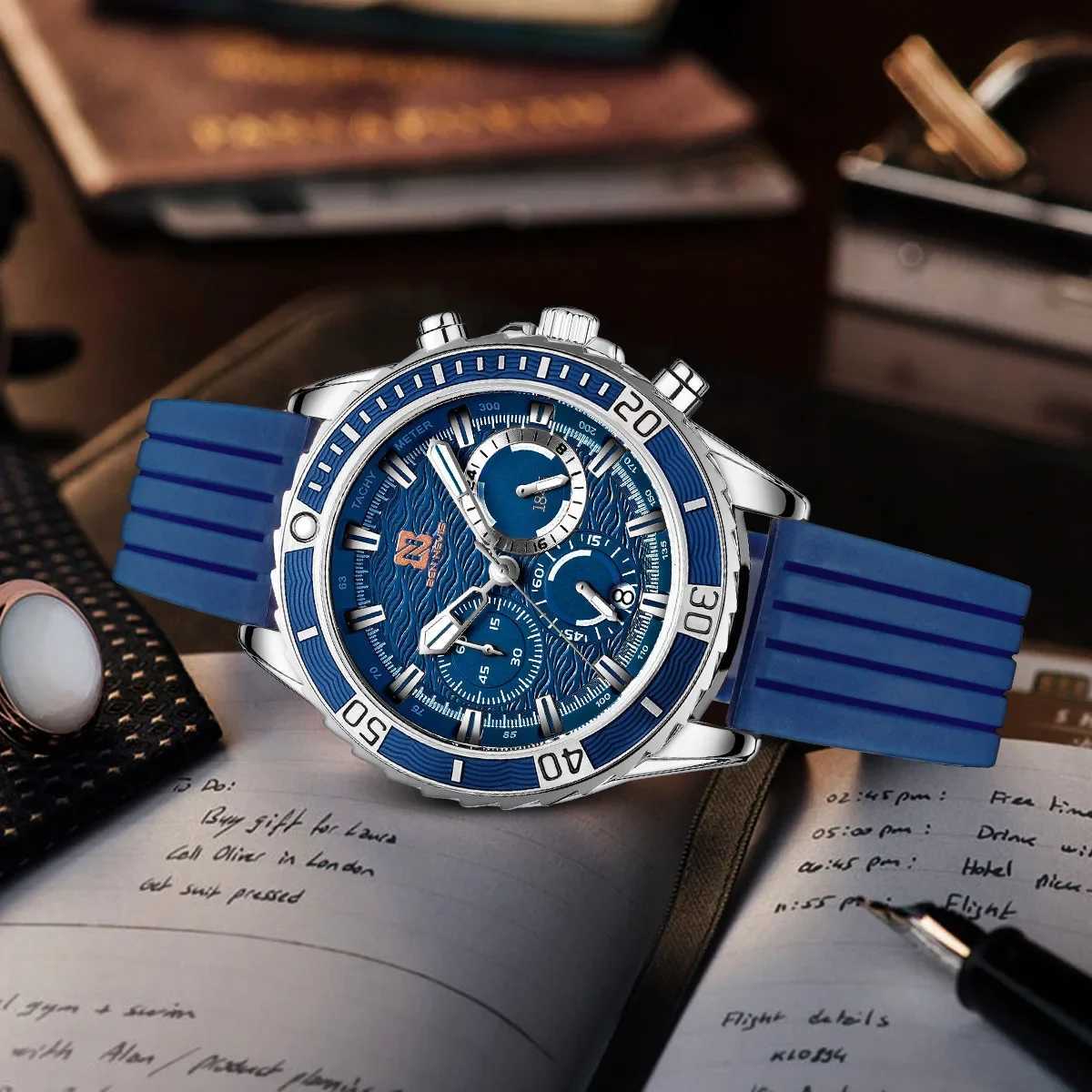 44mm Men Sports Quartz Sile str Wrist install Quartz ment Luxury 30M Diving Men Wrist W250806