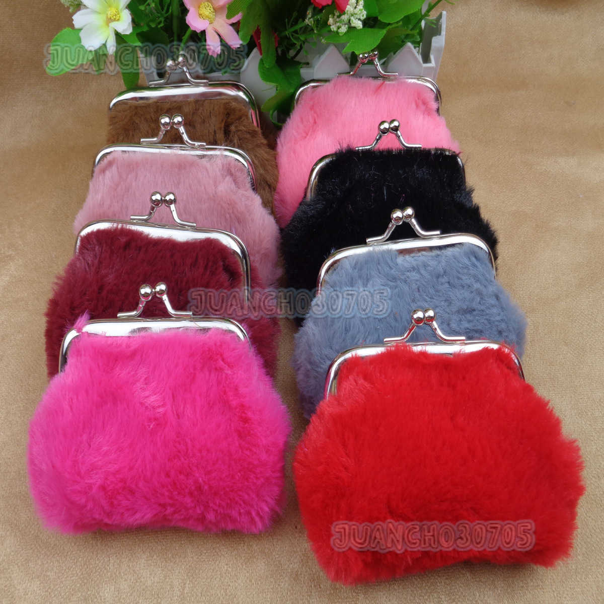 New Fluffy Coin Purse Mini Plush Coin Fluffy Clip Coin Purse H250806