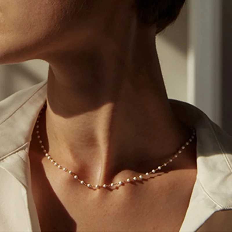 Elegant White Pearl Necklace for Women Vintage Fashion Party Wedding Statement Necklace Jewelry Gift for Girls Y250805